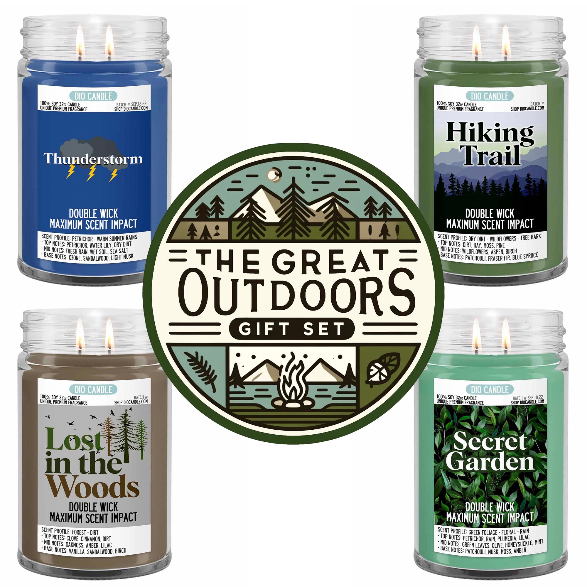 Great Outdoors 4 Candles Gift Set