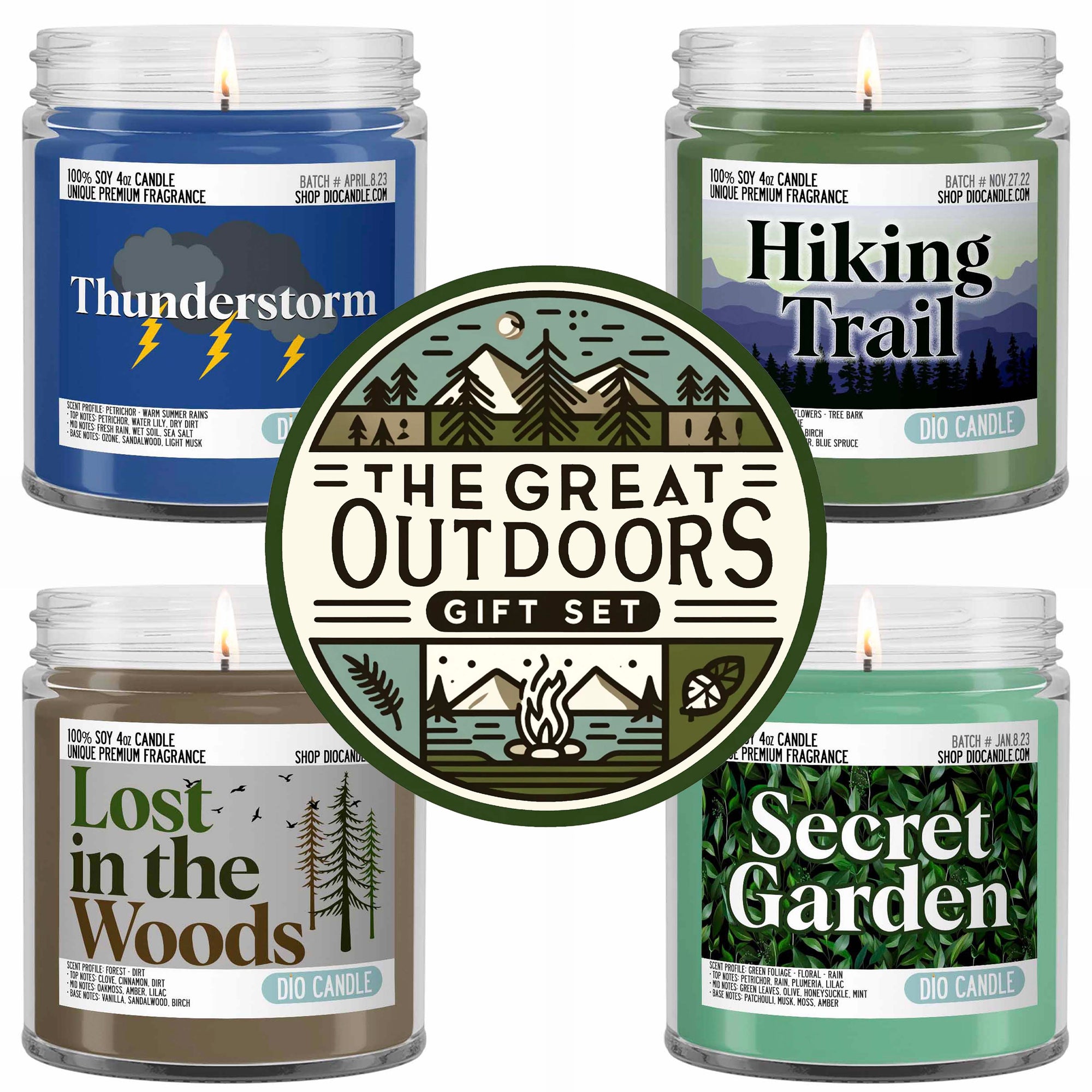Great Outdoors 4 Candles Gift Set
