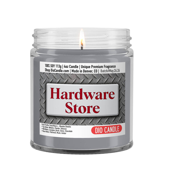 Hardware Store Candle - Paint Mixers - Wooden Dowels - Dust Scented