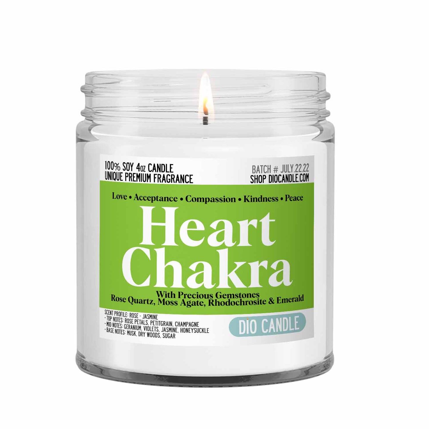 Heart Chakra Crystal Candle