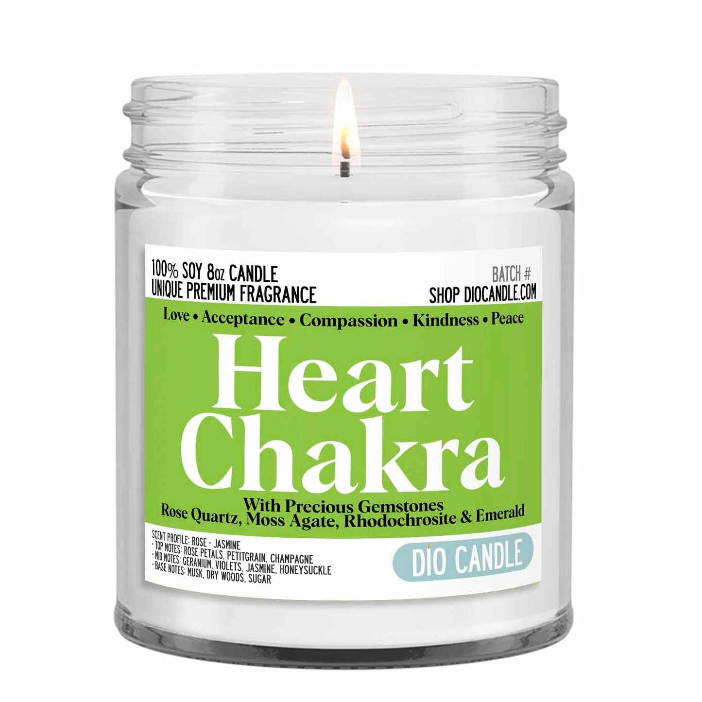 Heart Chakra Crystal Candle