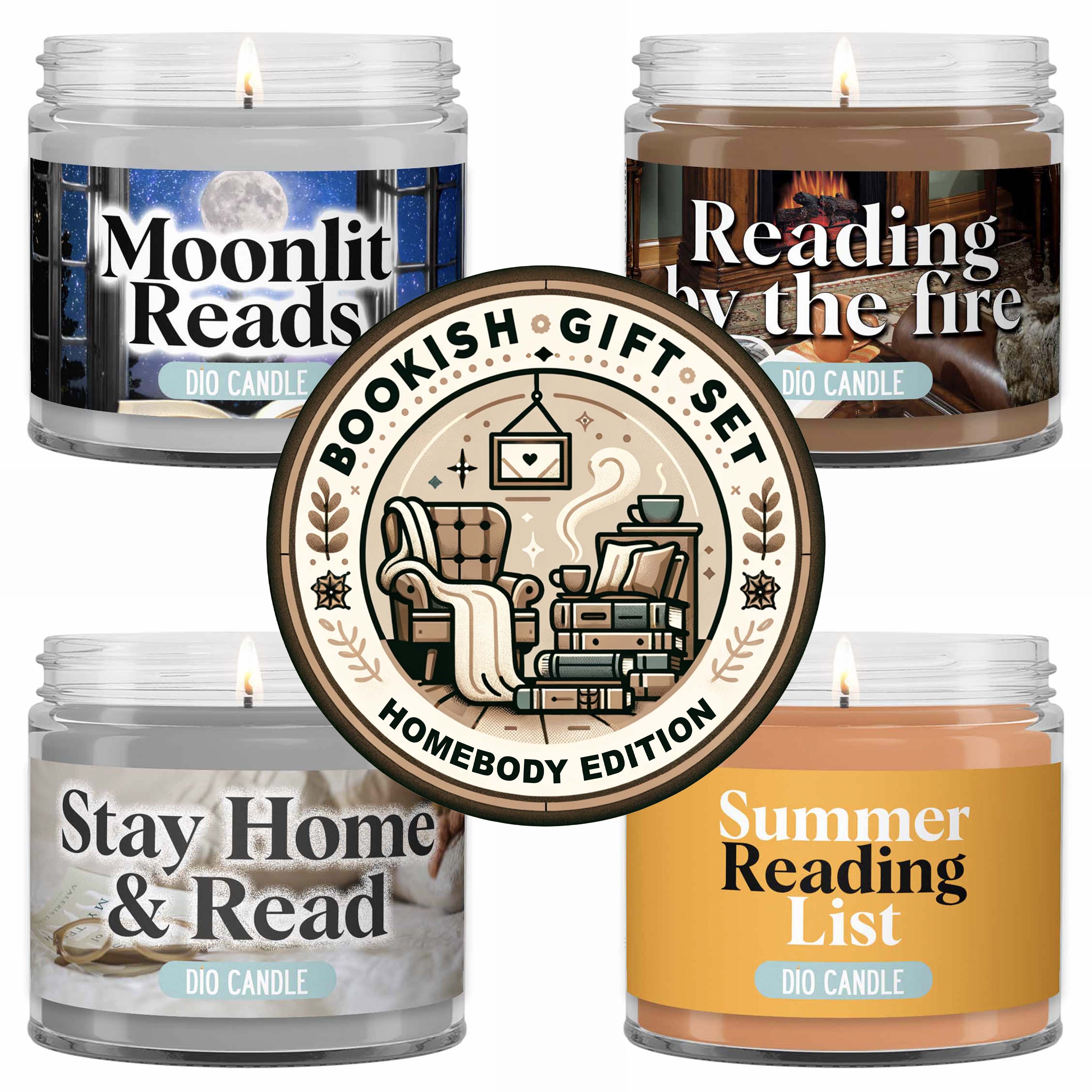 Bookish 4 Candles Gift Set - Homebodies Edition
