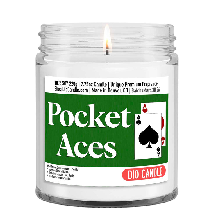 Pocket Aces Candle