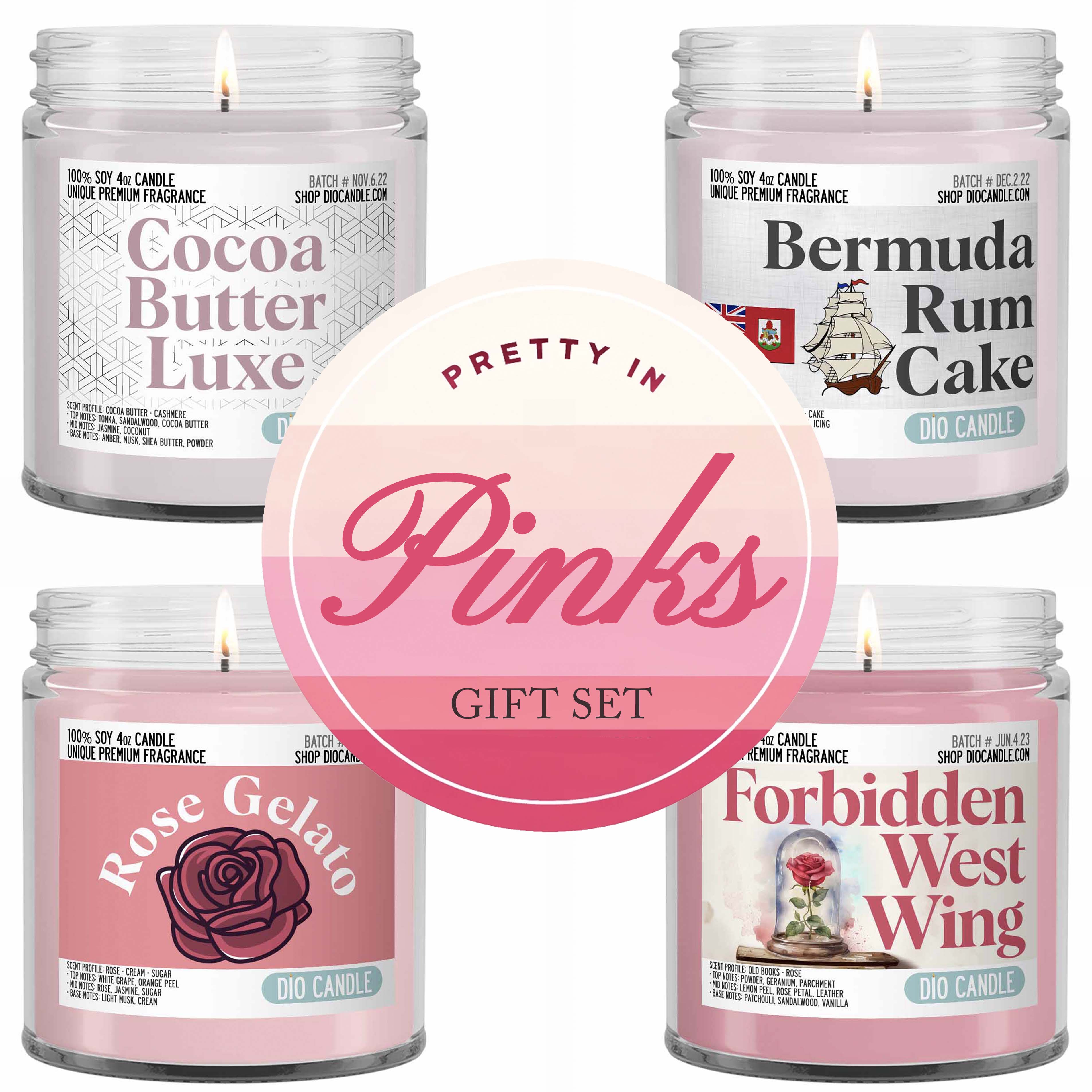 Pretty in Pinks 4 Candles Gift Set