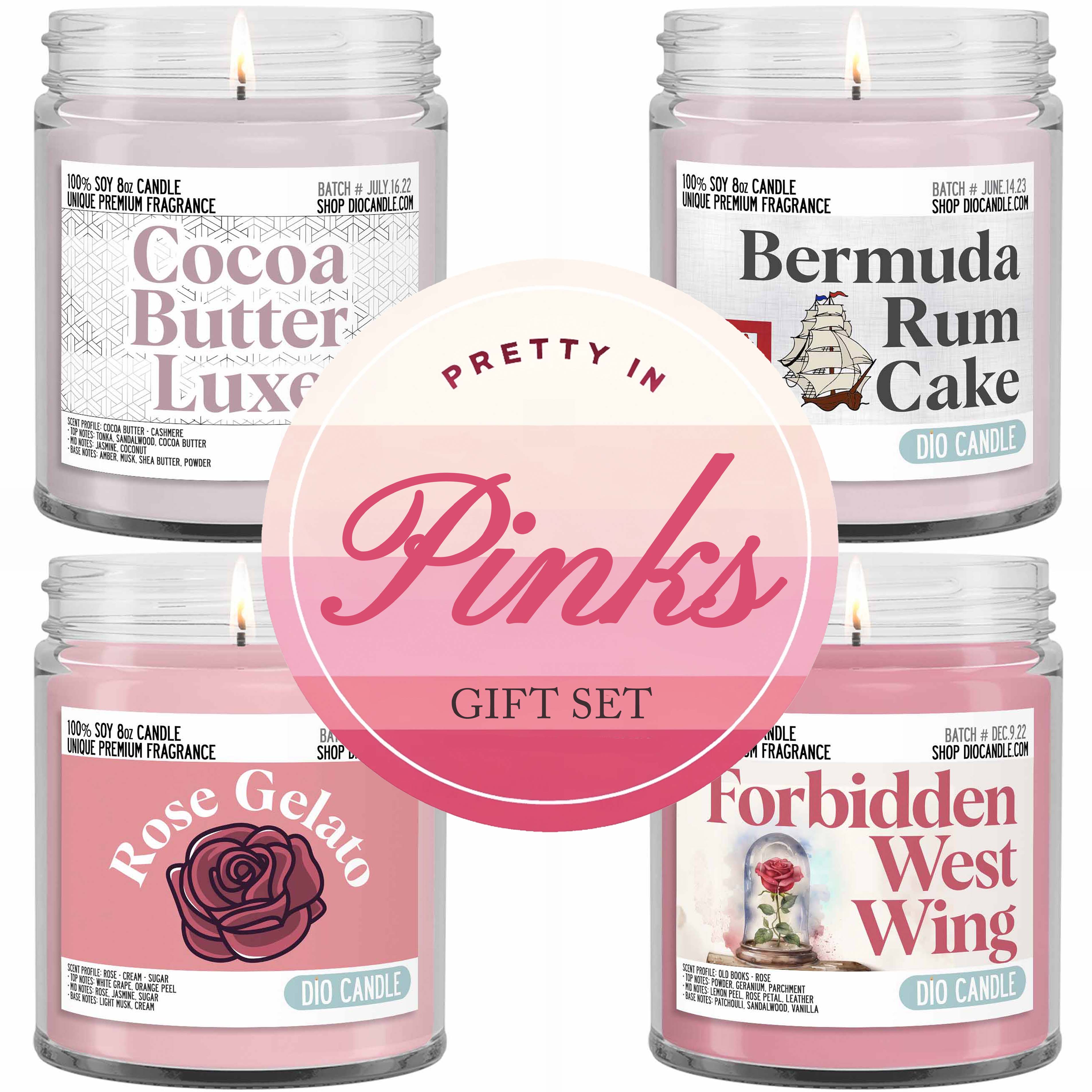 Pretty in Pinks 4 Candles Gift Set