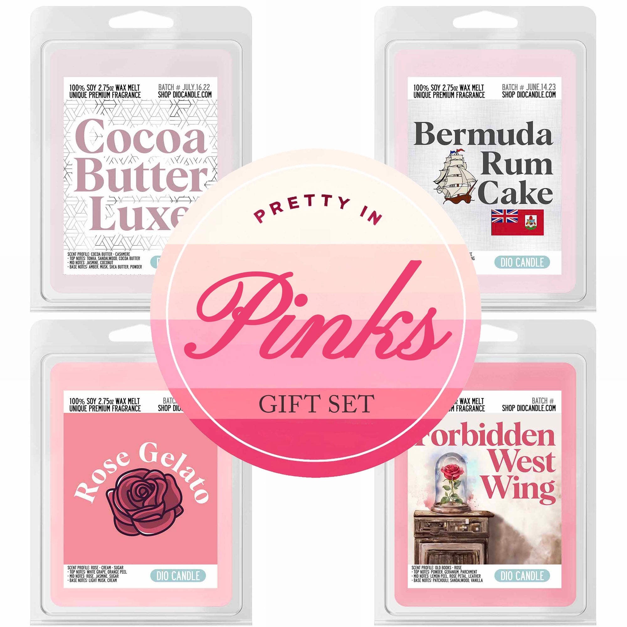 Pretty in Pinks 4 Candles Gift Set
