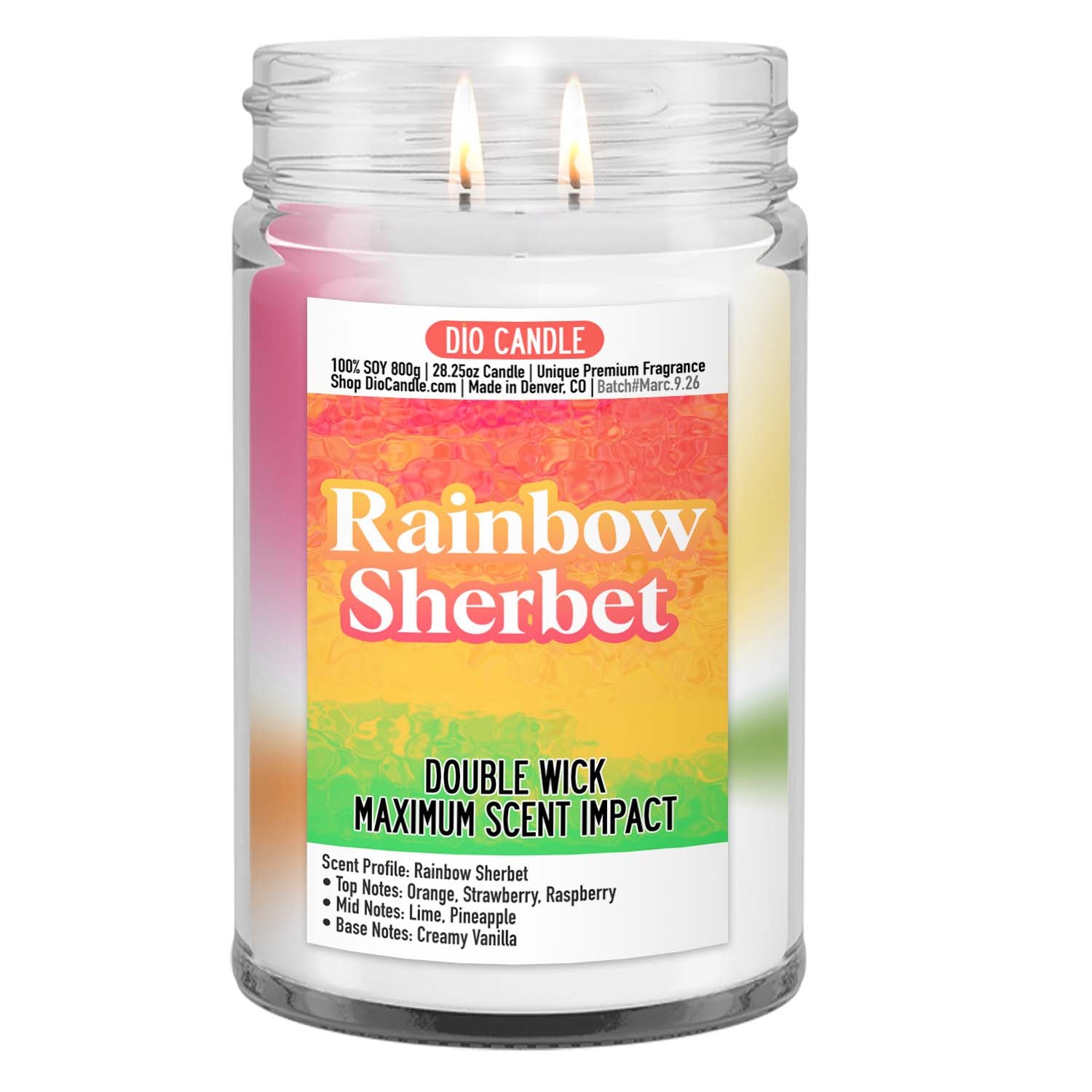Rainbow Sherbet Candle