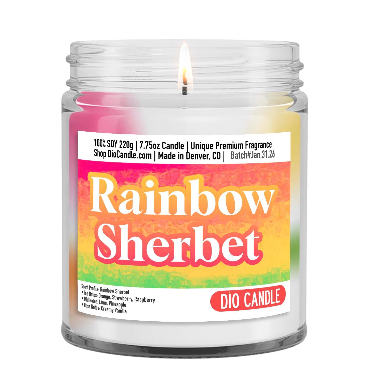 Rainbow Sherbet Candle