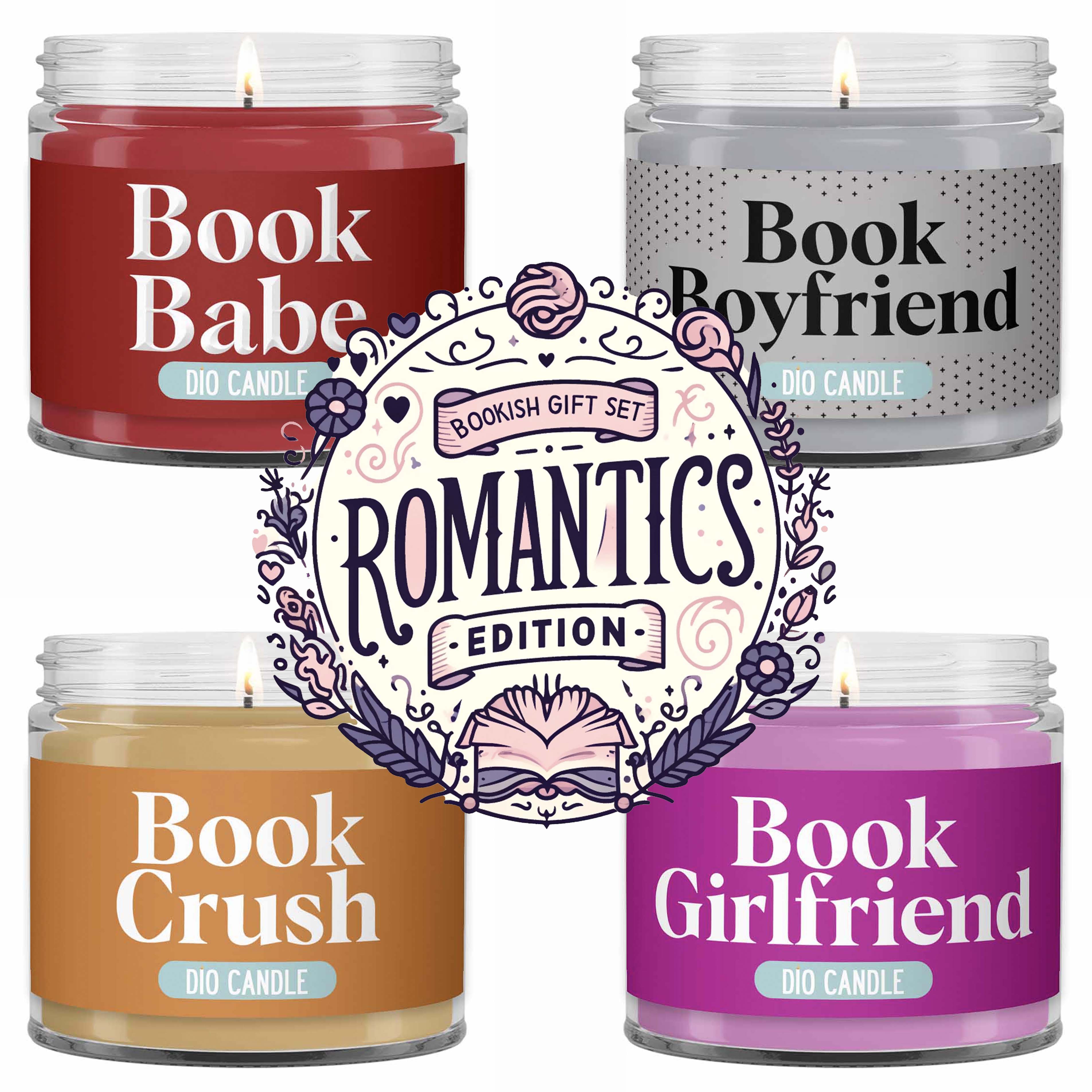 Bookish 4 Candles Gift Set - Romantics Edition