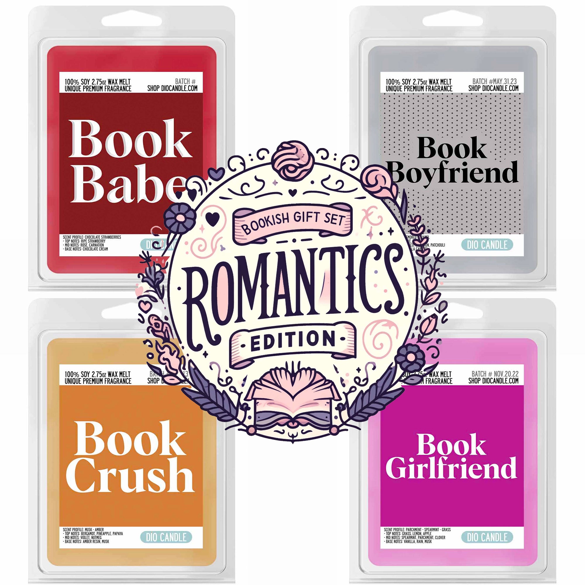 Bookish 4 Candles Gift Set - Romantics Edition