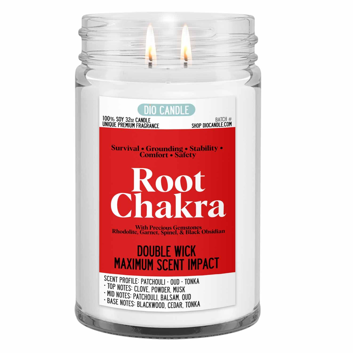 Root Chakra Crystal Candle