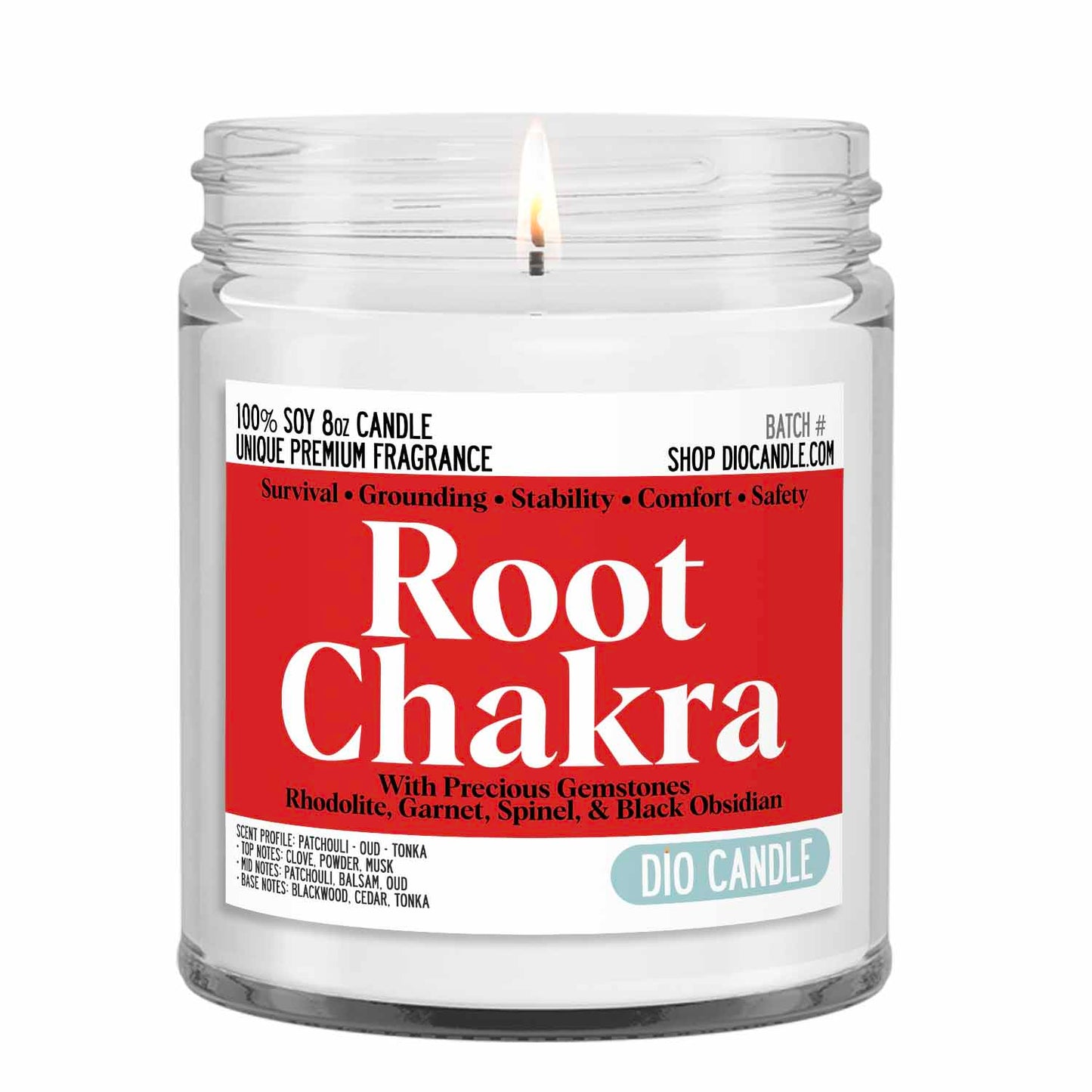 Root Chakra Crystal Candle