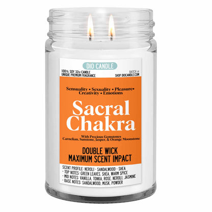 Sacral Chakra Crystal Candle