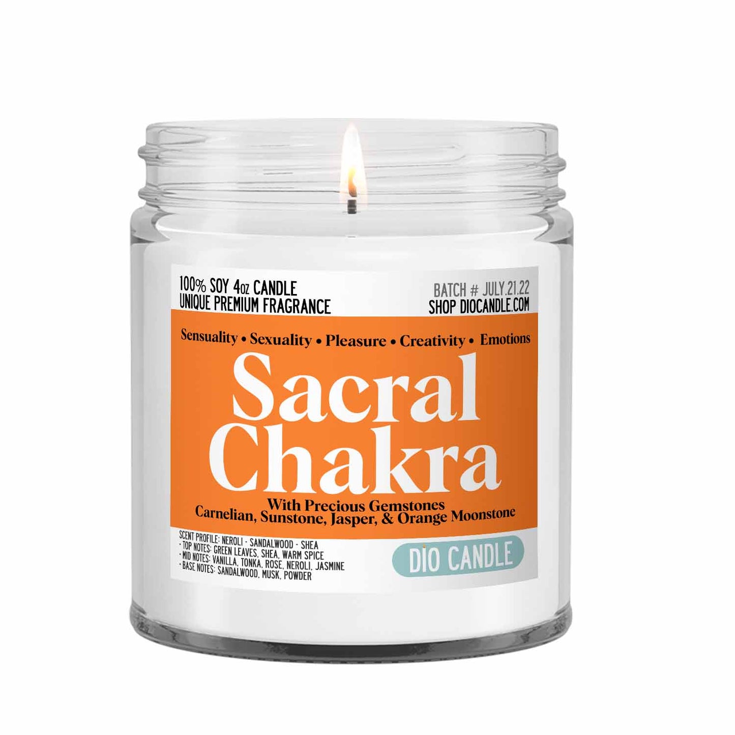 Sacral Chakra Crystal Candle