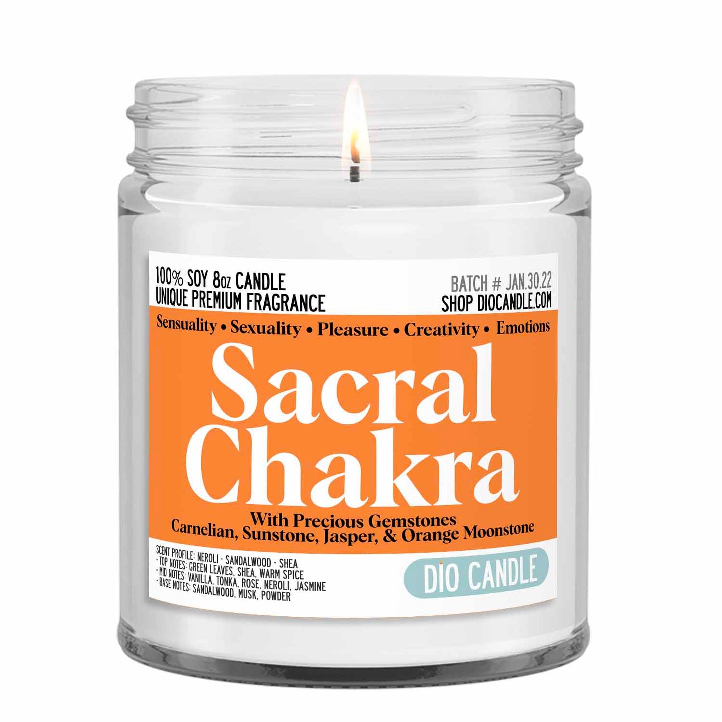 Sacral Chakra Crystal Candle