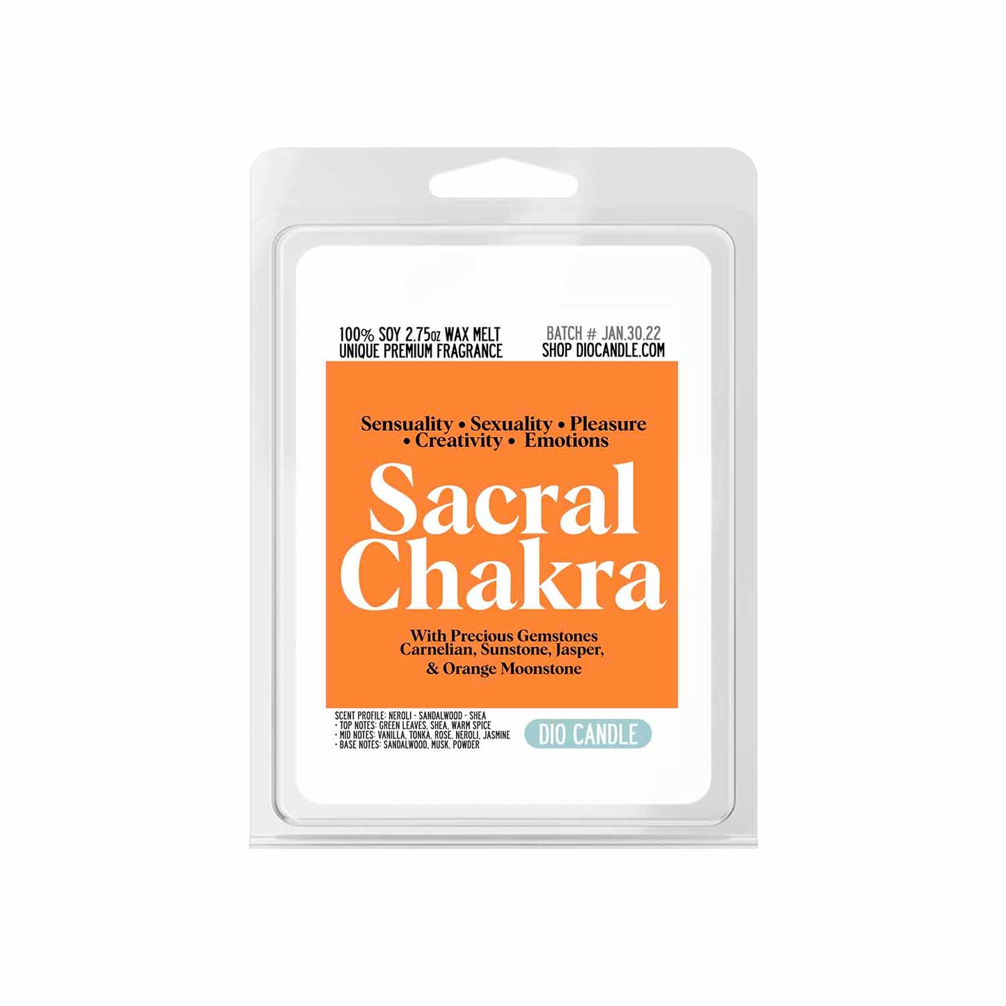 Sacral Chakra Crystal Candle