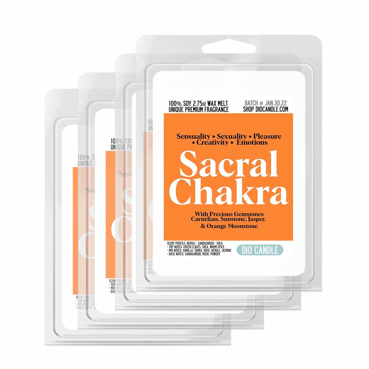 Sacral Chakra Crystal Candle