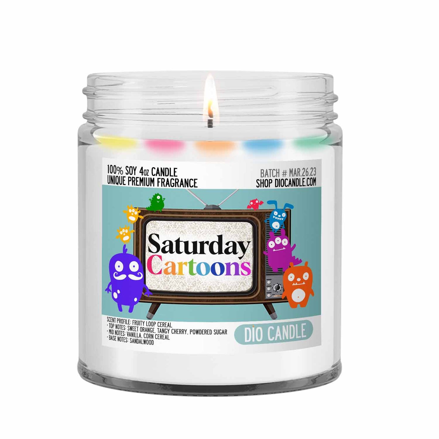 Saturday Cartoons Cereal Candle