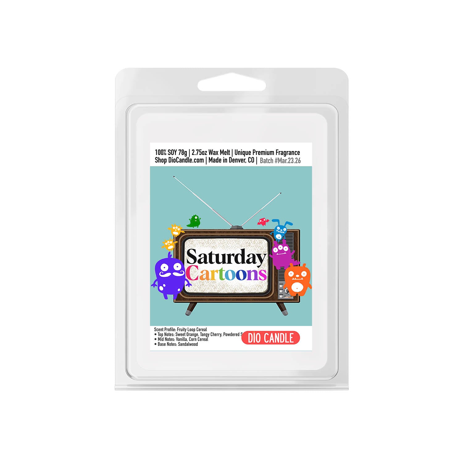 Saturday Cartoons Cereal Candle