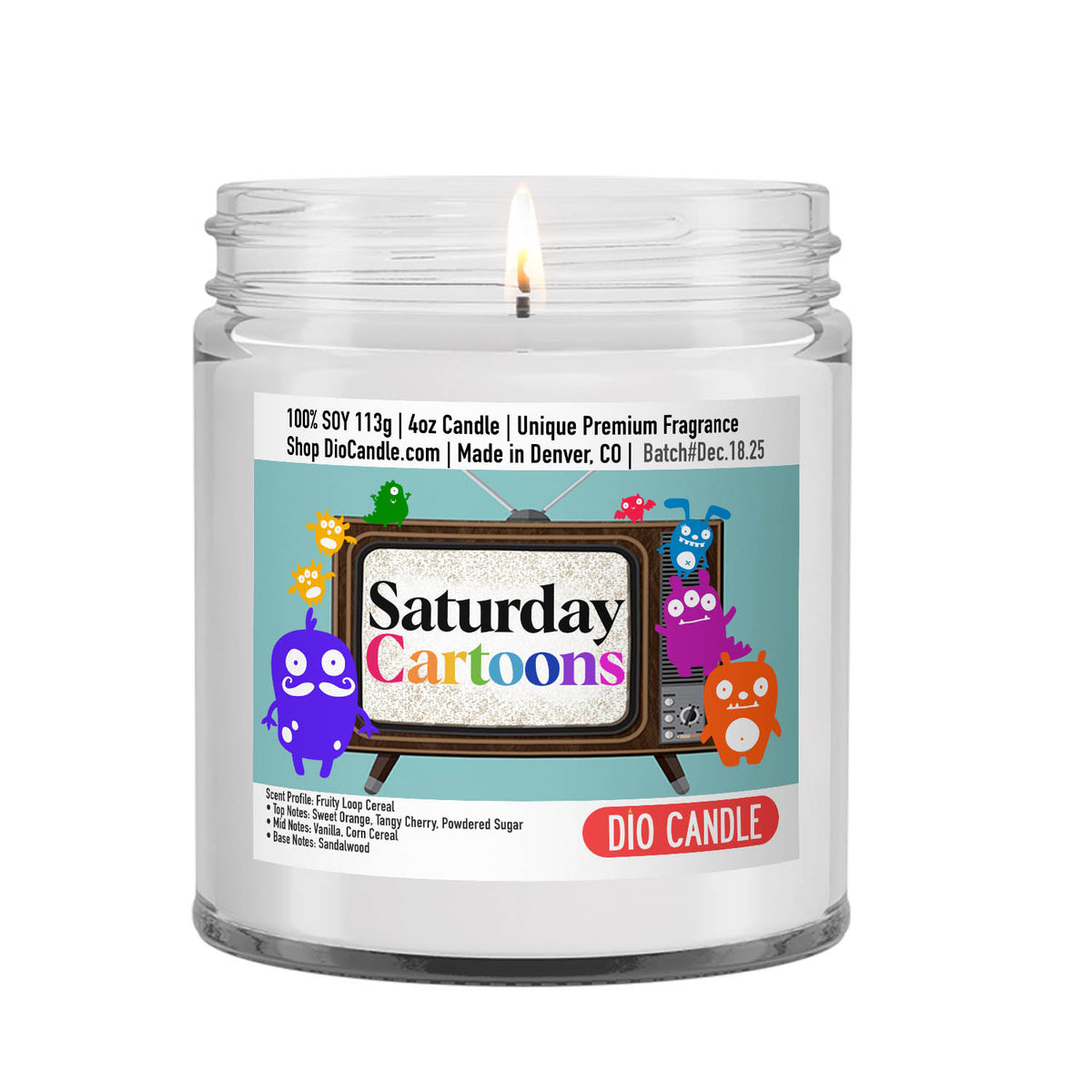 Saturday Cartoons Cereal Candle