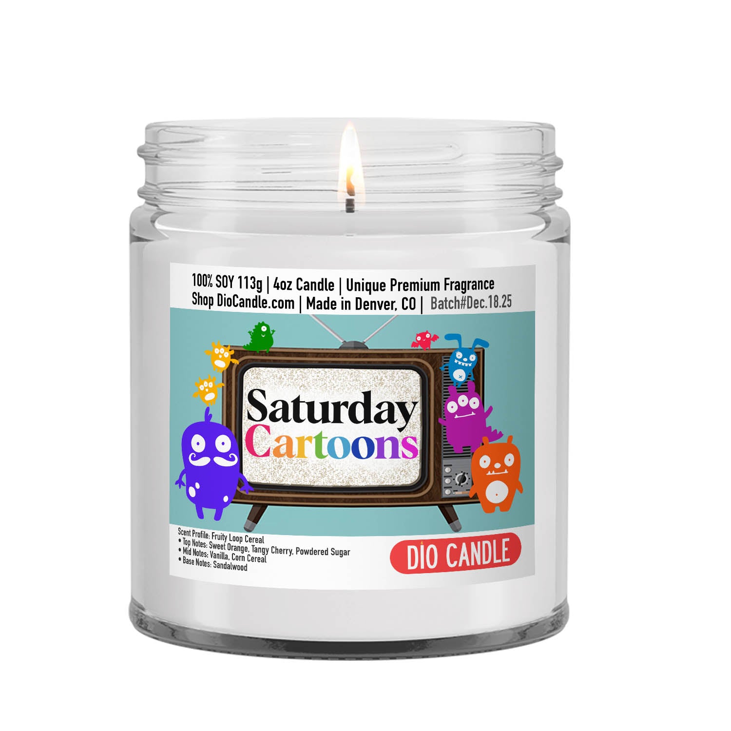 Saturday Cartoons Cereal Candle