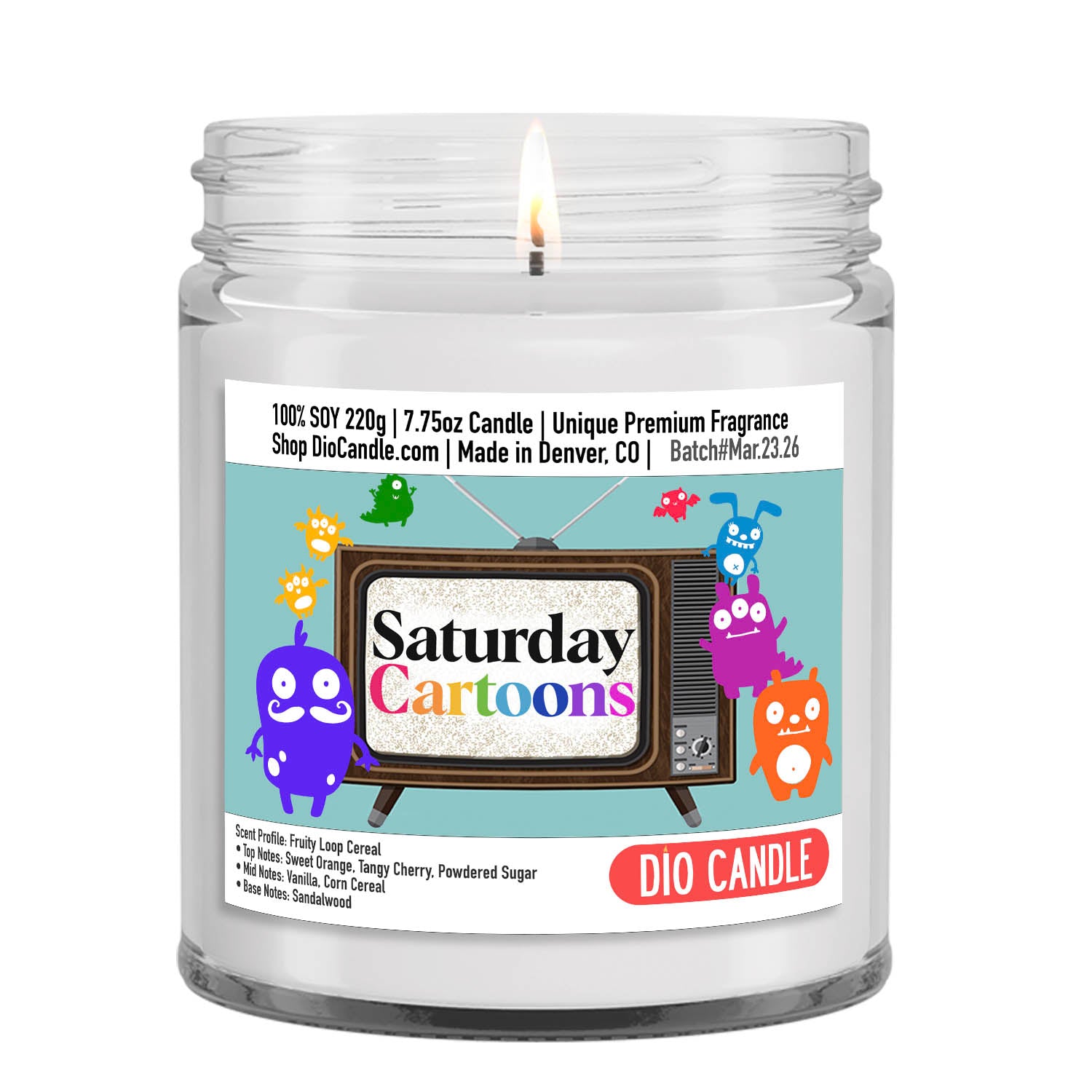 Saturday Cartoons Cereal Candle
