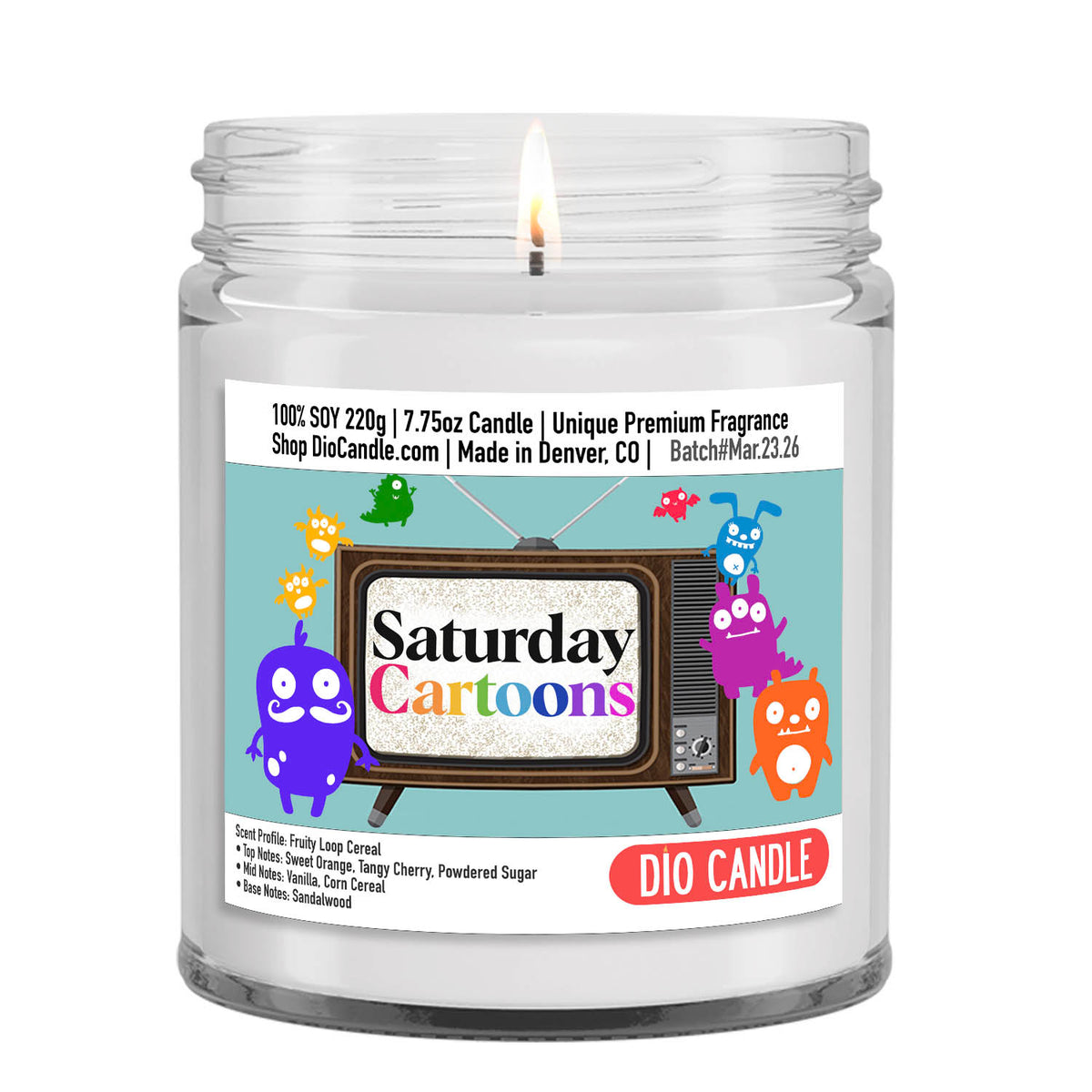 Saturday Cartoons Cereal Candle