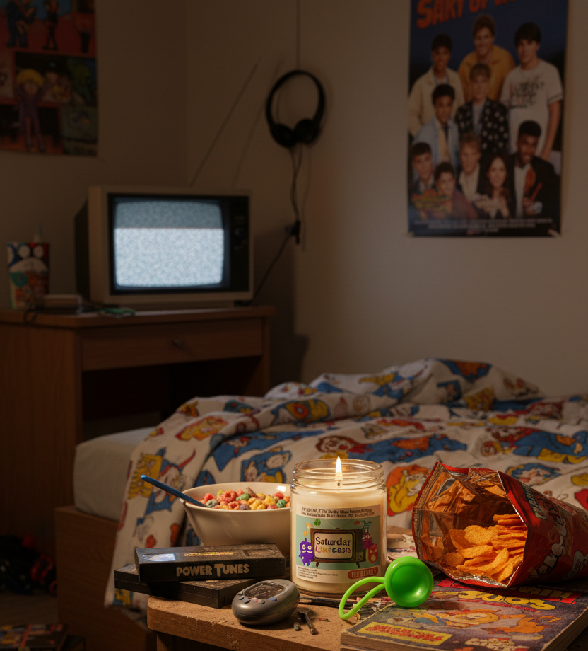 Saturday Cartoons Cereal Candle
