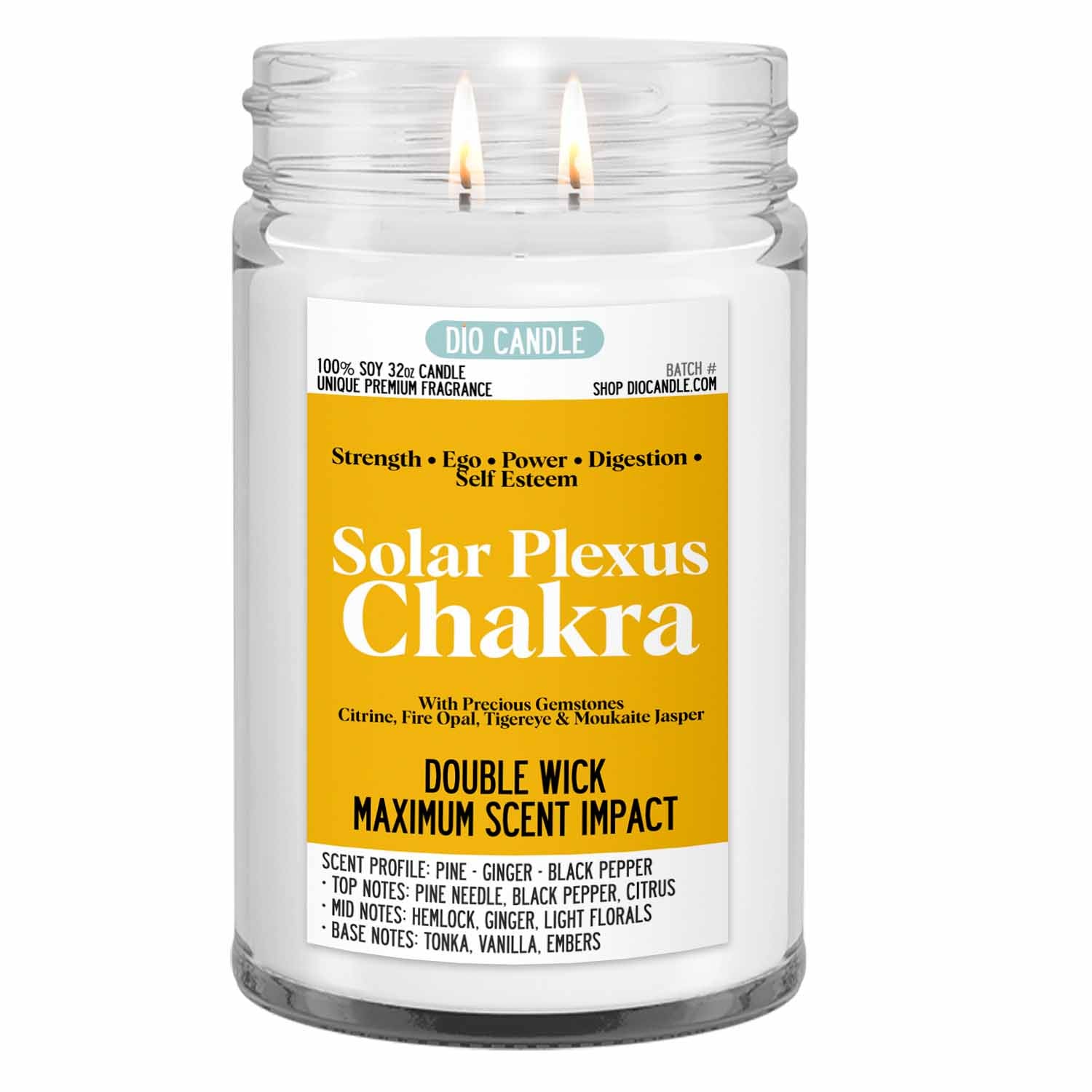 Solar Plexus Chakra Crystal Candle