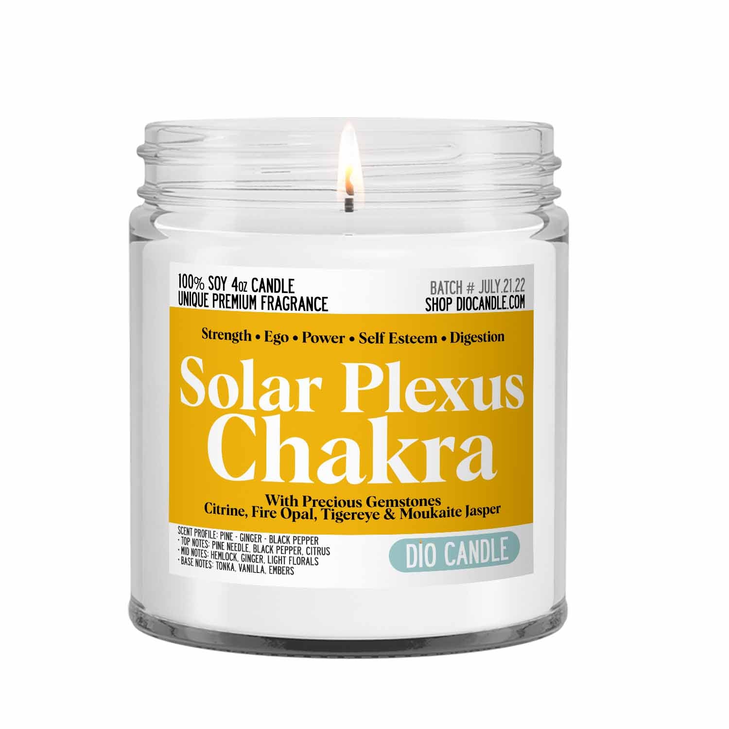 Solar Plexus Chakra Crystal Candle