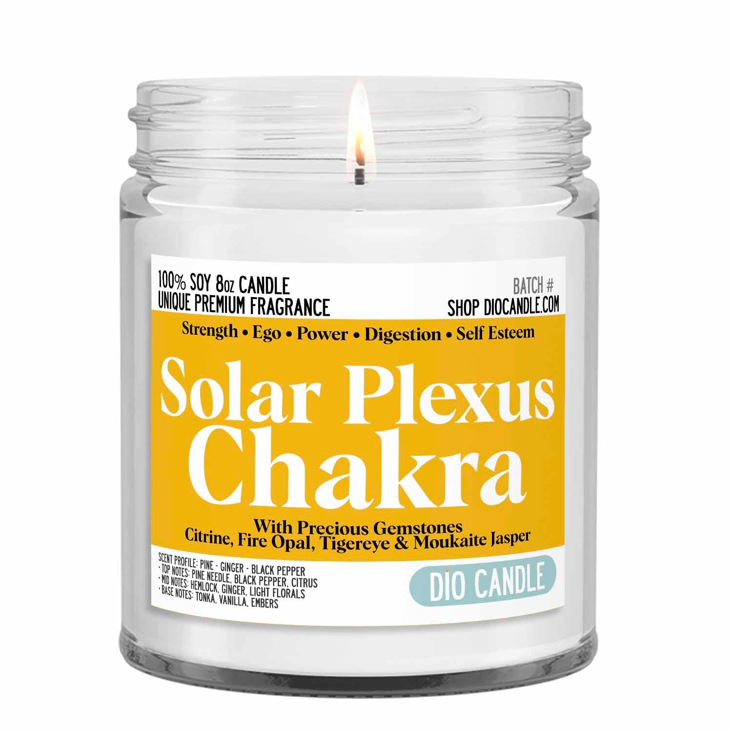 Solar Plexus Chakra Crystal Candle