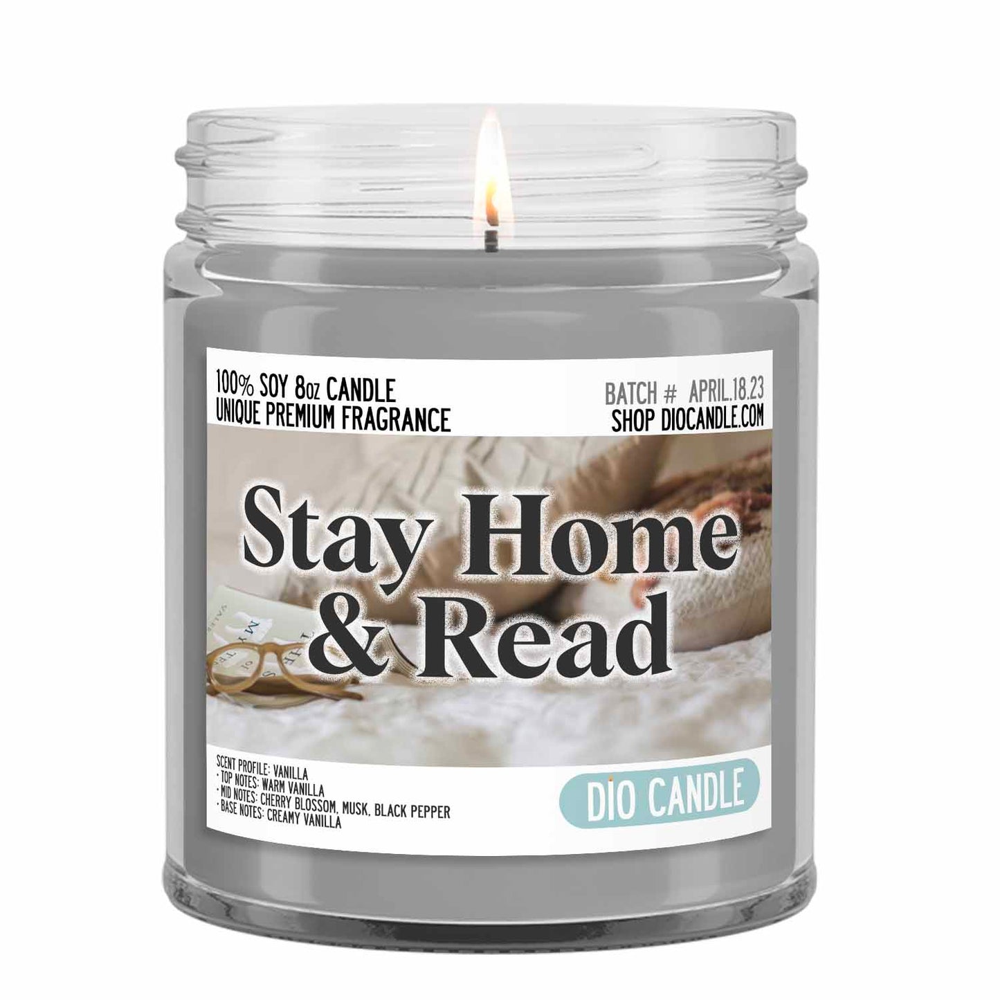 Stay Home and Read Candle