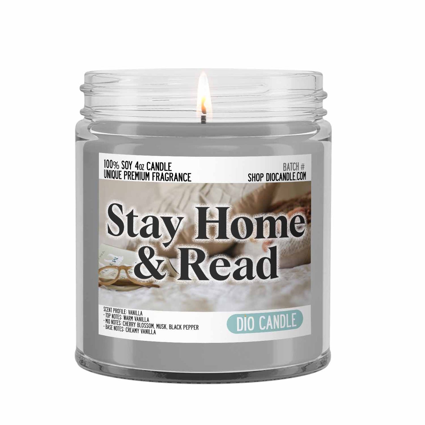 Stay Home and Read Candle