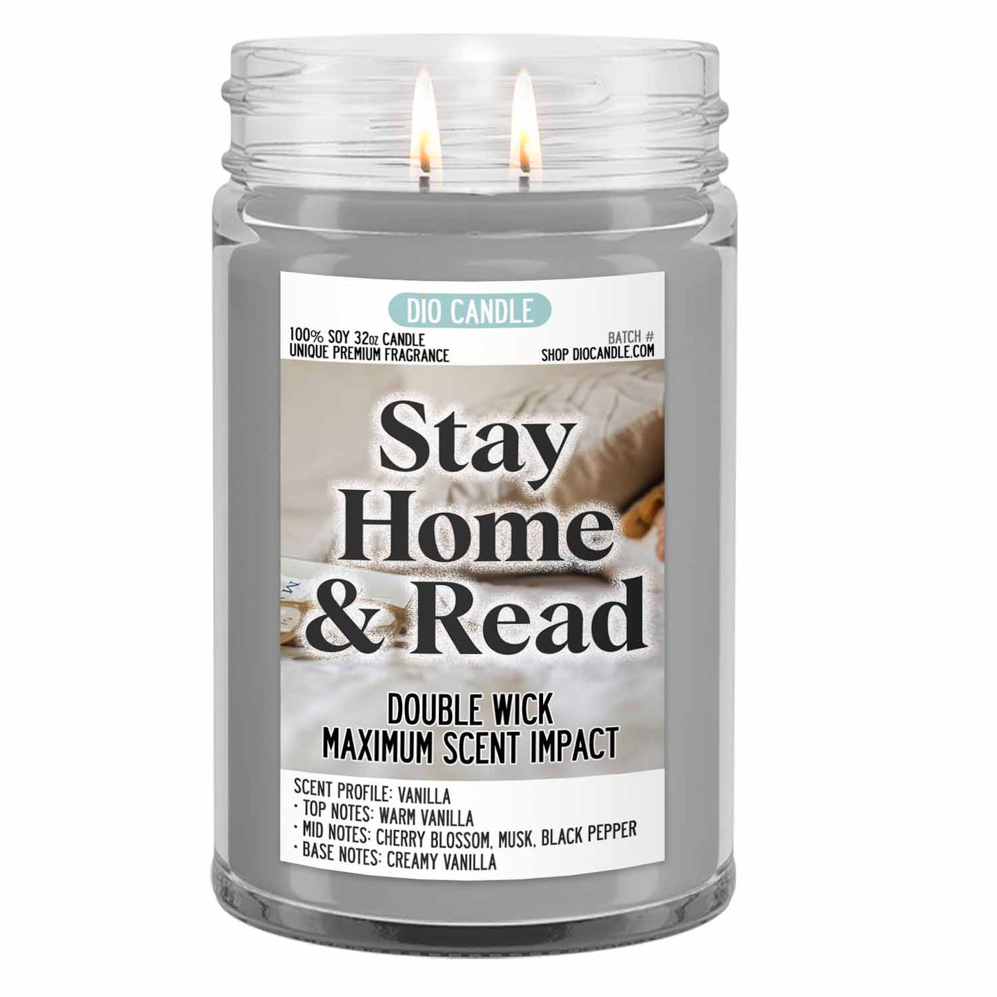 Stay Home and Read Candle