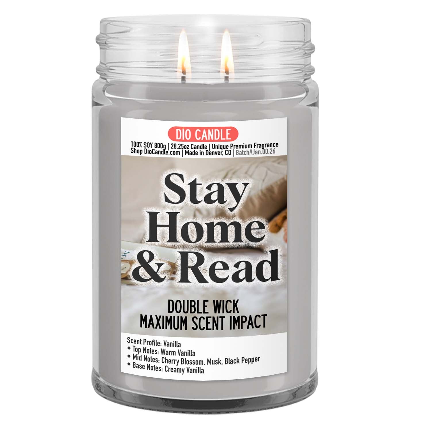 Stay Home and Read Candle