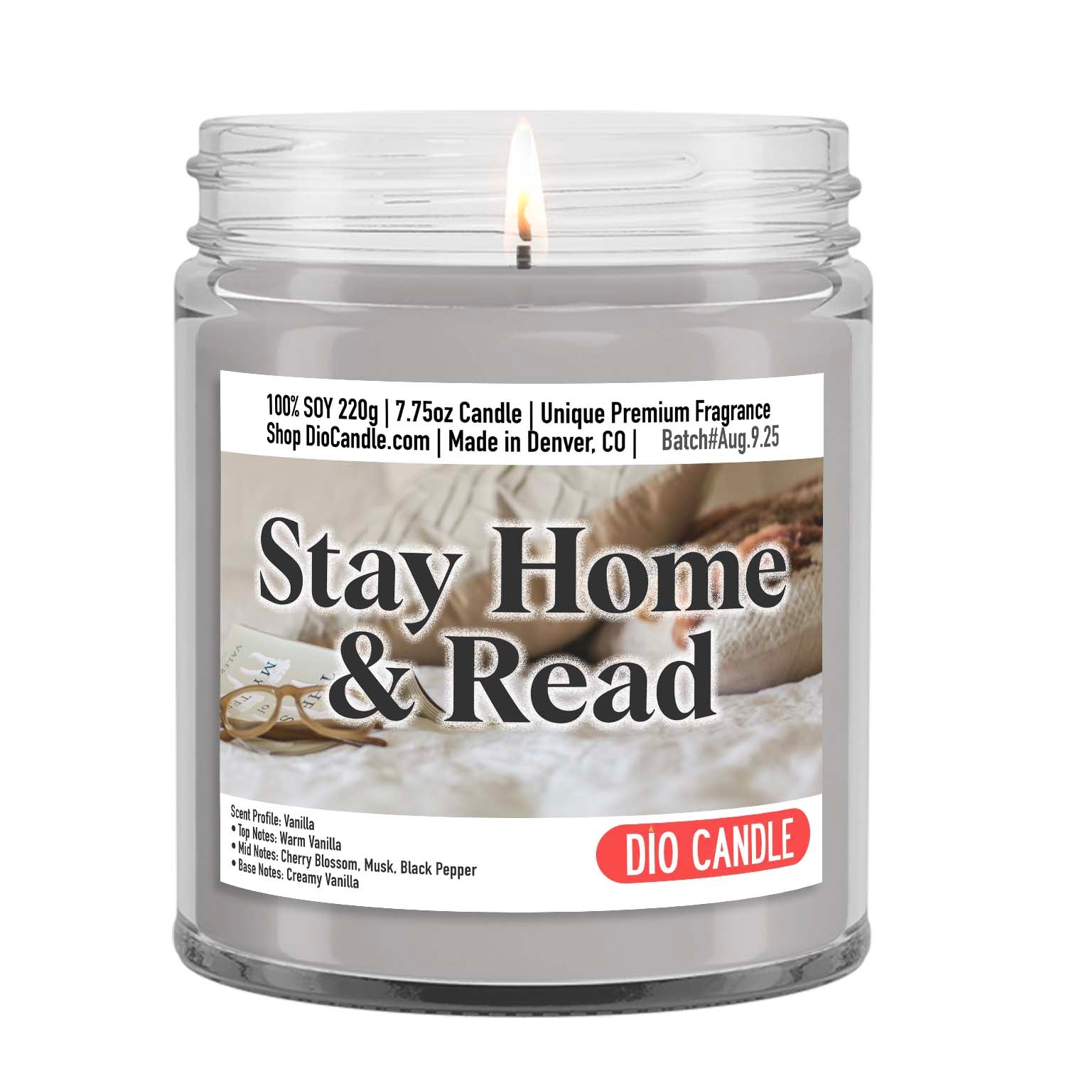 Stay Home and Read Candle