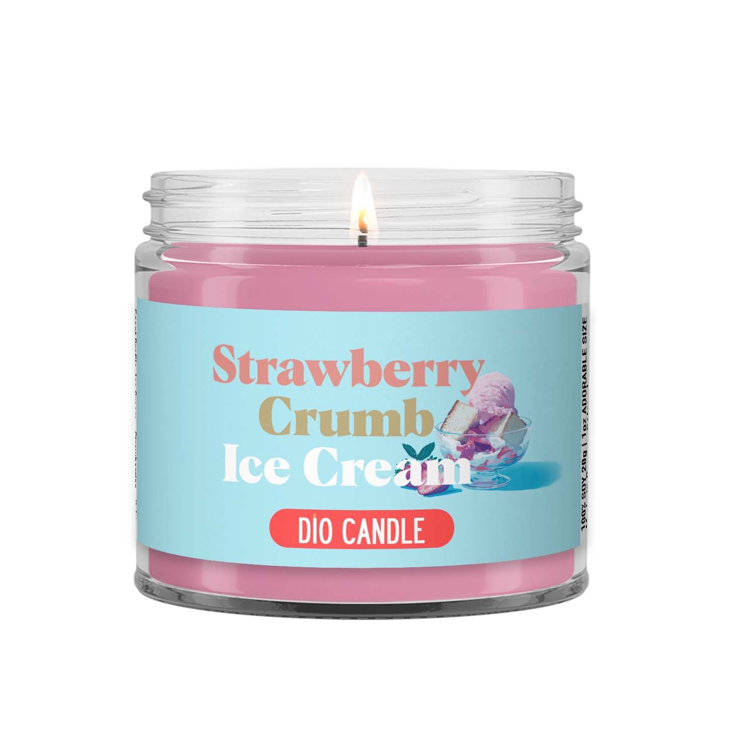 Strawberry Crumb Ice Cream Candle