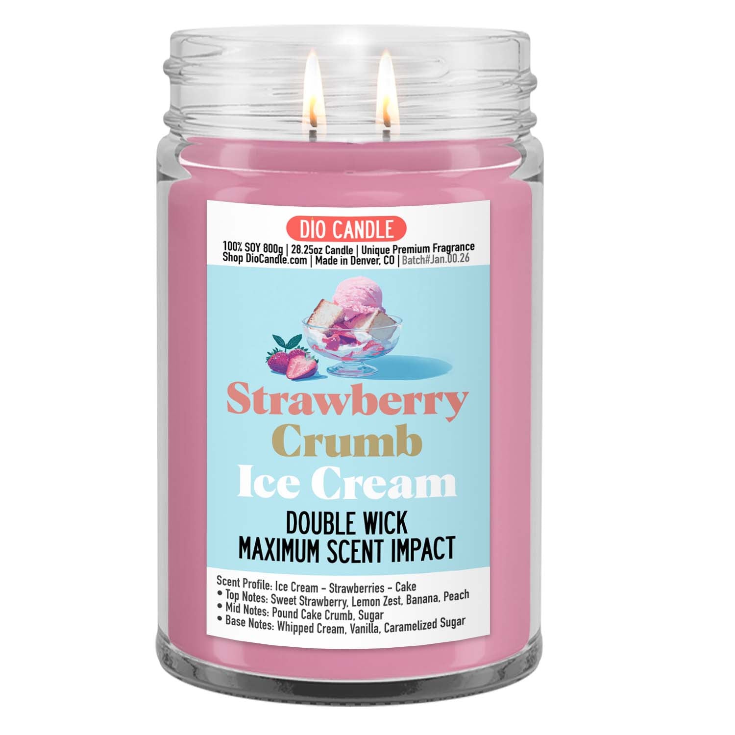 Strawberry Crumb Ice Cream Candle