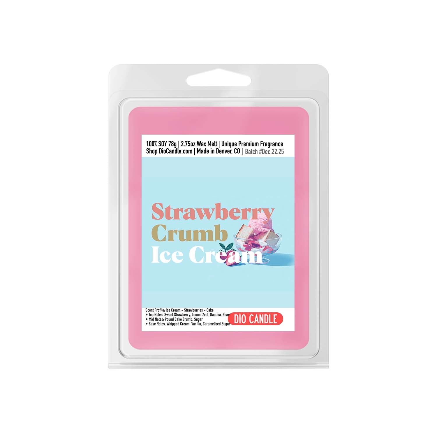 Strawberry Crumb Ice Cream Candle