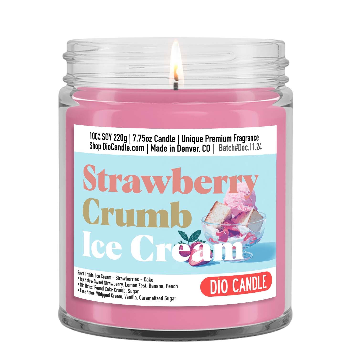 Strawberry Crumb Ice Cream Candle