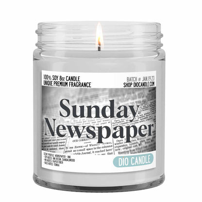 Sunday Newspaper Candle