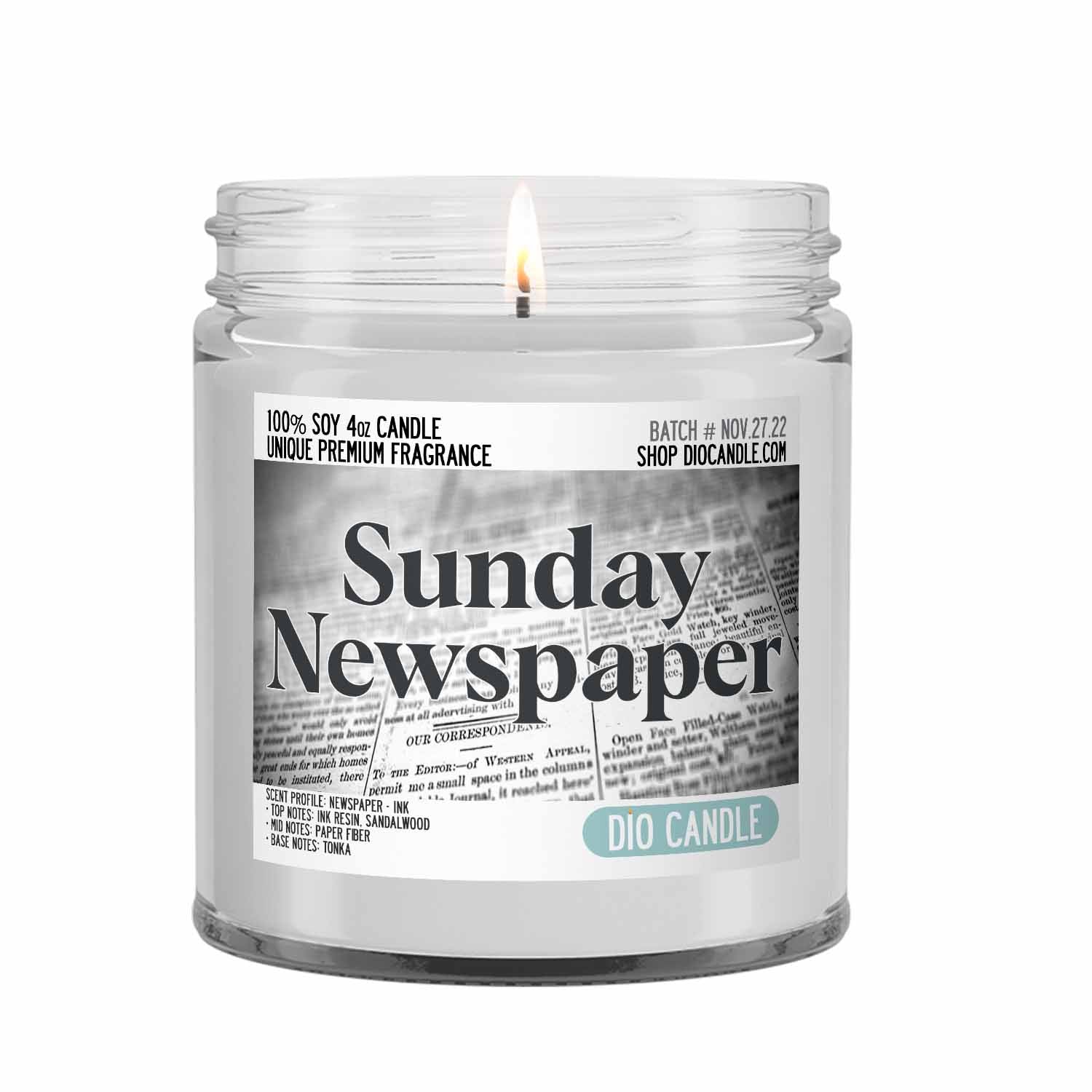 Sunday Newspaper Candle