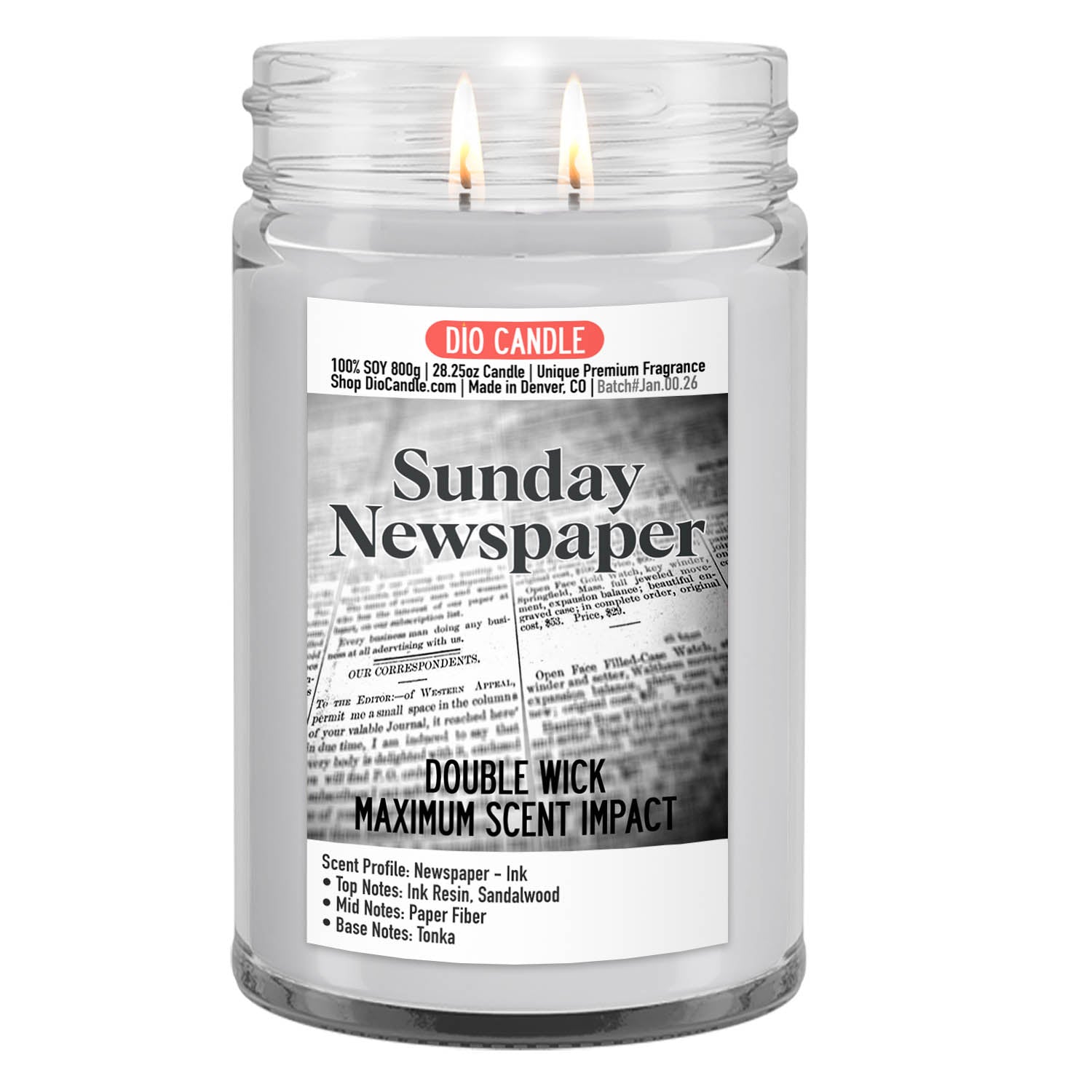 Sunday Newspaper Candle