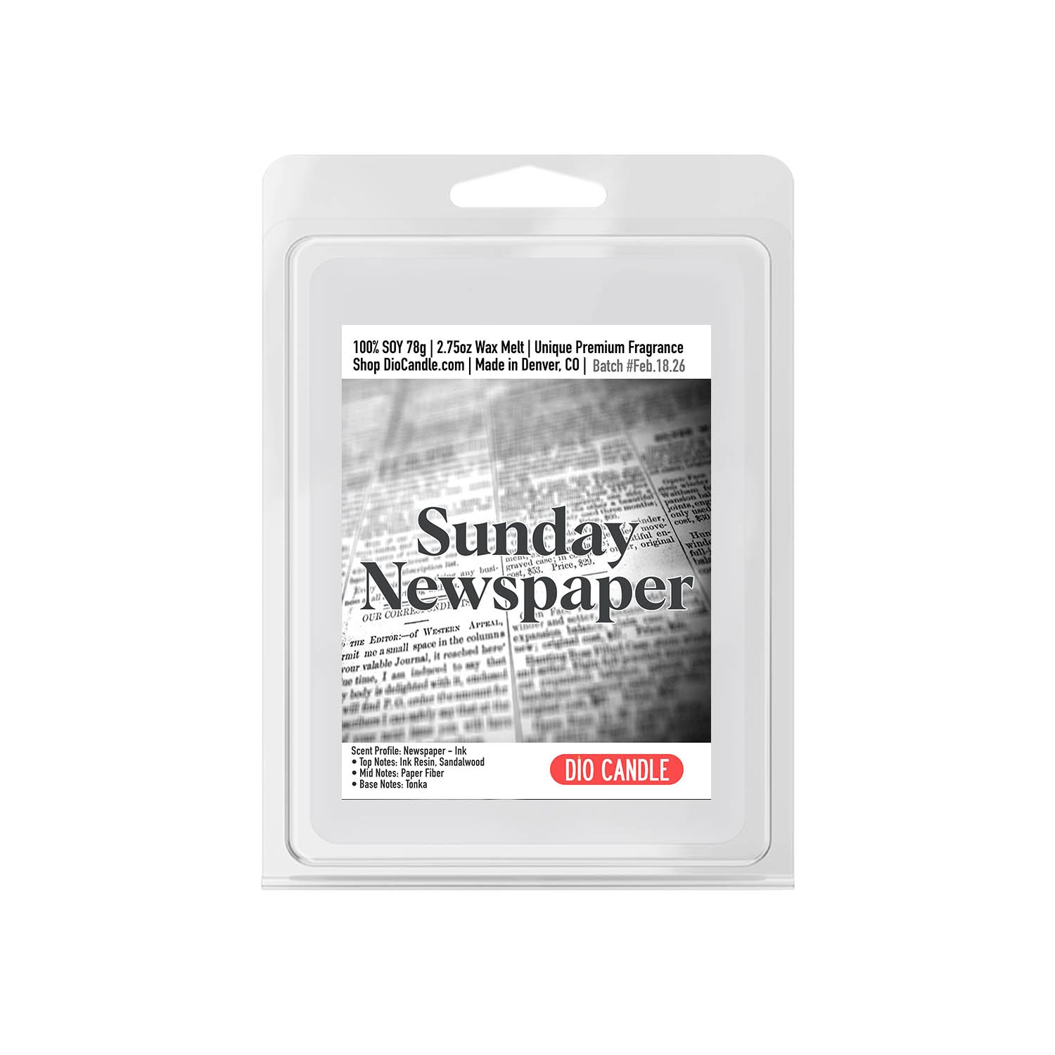 Sunday Newspaper Candle