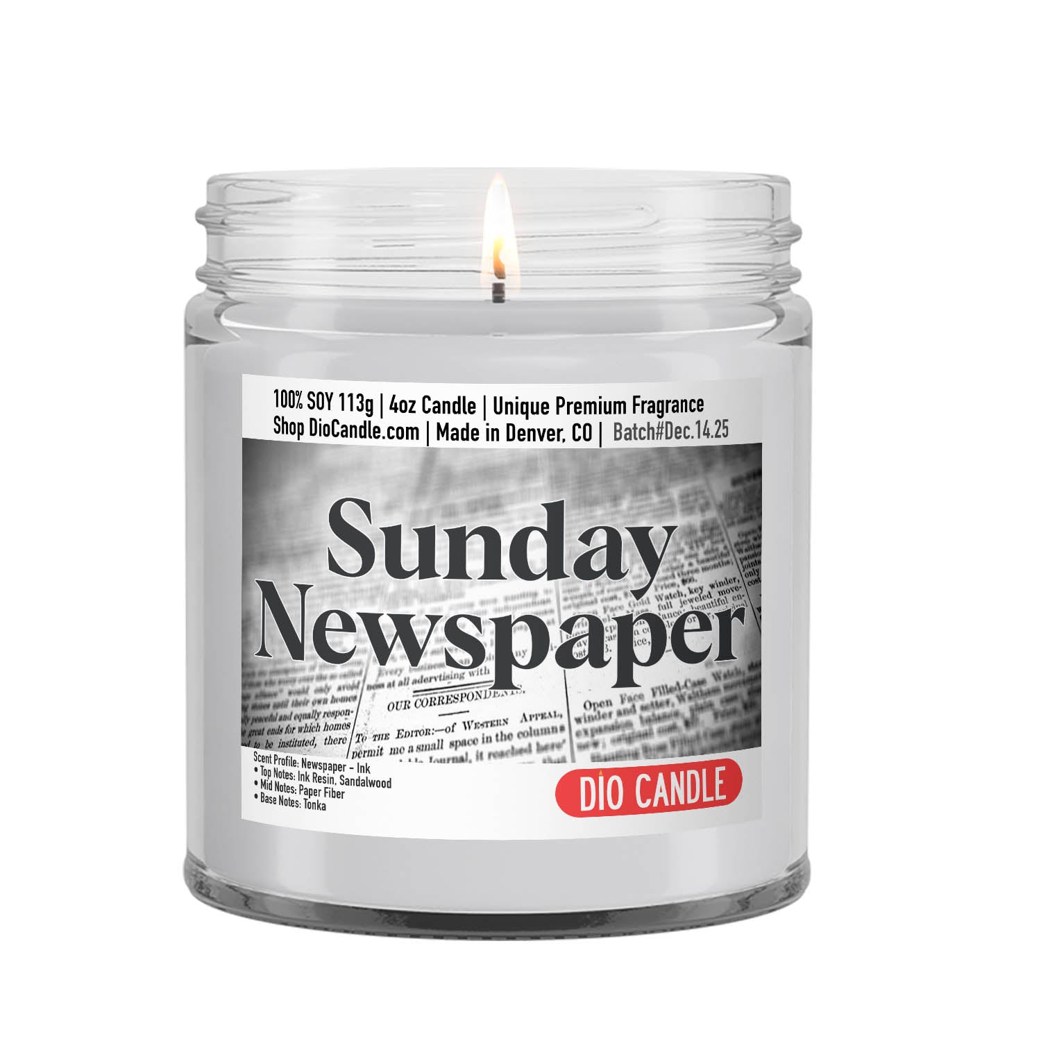 Sunday Newspaper Candle