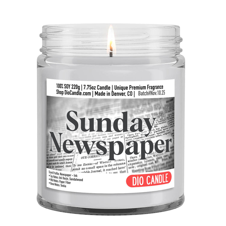 Sunday Newspaper Candle