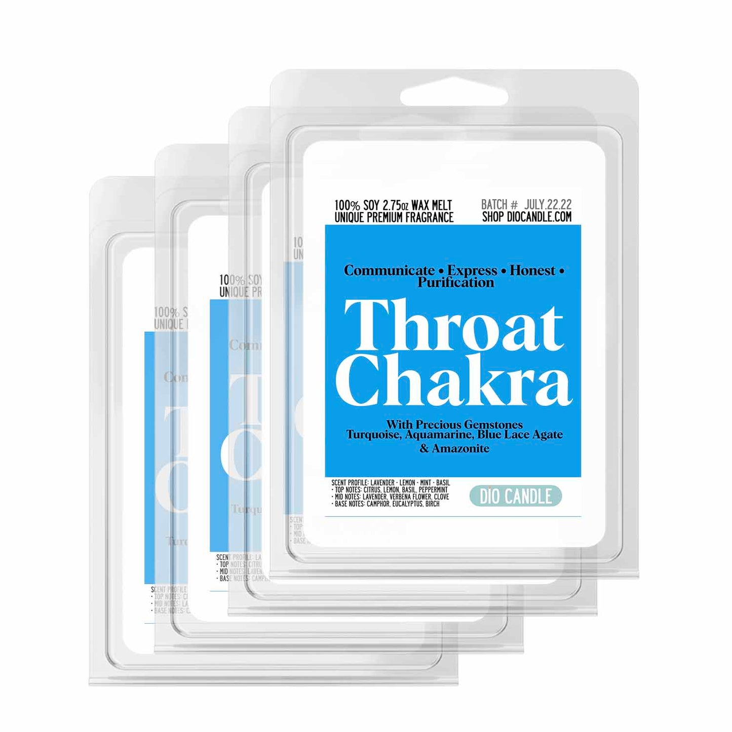 Throat Chakra Crystal Candle