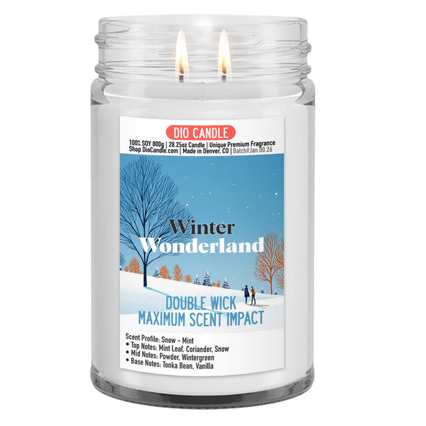 Winter Wonderland Candle - Snow - Mint Scented Soy - Dio Candle