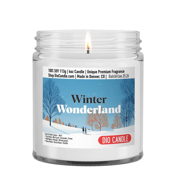 Winter Wonderland Candle - Snow - Mint Scented Soy - Dio Candle