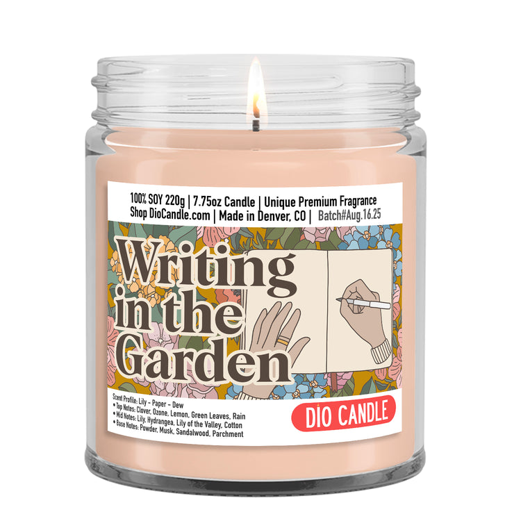 Writing in the Garden Candle